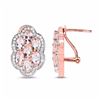 Image 2 : STERLING SILVER AND MORGANITE DIAMOND EARRING
