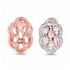 Image 3 : STERLING SILVER AND MORGANITE DIAMOND EARRING