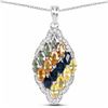 Image 1 : STERLING SILVER MULTI COLOR SAPPHIRE PENDANT