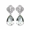 Image 1 : STERLING SILVER GREEN AMETHYST EARRING