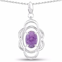 STERLING SILVER AFRICAN AMETHYST PENDANT