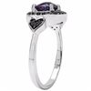 Image 3 : STERLING SILVER AFRICAN AMETHYST CHECKER BOARD AND BLACK DIAMOND RING