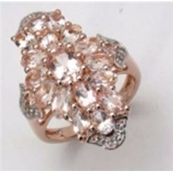 STERLING SILVER MORGANITE RING
