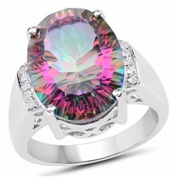 STERLING SILVER MYSTIC QUARTZ RING