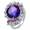 Image 2 : STERLING SILVER AFRICAN AMETHYST , RUBY, BLUE TOPAZ RING