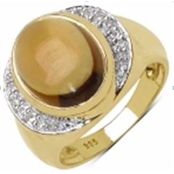 STERLING SILVER CABOCHON CITRINE RING