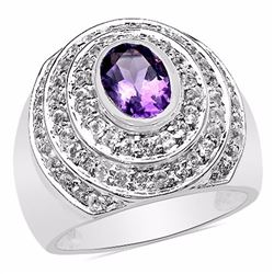 STERLING SILVER AFRICAN AMETHYST RING