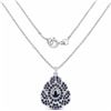 Image 2 : STERLING SILVER AND BLUE SAPPHIRE, DIAMOND PENDANT
