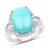 Image 1 : STERLING SILVER CABOCHON TOURQUISE RING