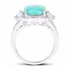 Image 2 : STERLING SILVER CABOCHON TOURQUISE RING