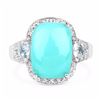 Image 3 : STERLING SILVER CABOCHON TOURQUISE RING