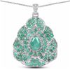Image 1 : STERLING SILVER BRAZILIAN SAKOTA EMERALD AND DIAMOND PENDANT
