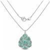 Image 2 : STERLING SILVER BRAZILIAN SAKOTA EMERALD AND DIAMOND PENDANT