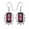 Image 1 : STERLING SILVER MOZAMBIQUE GARNET EARRING