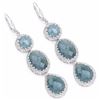 Image 1 : STERLING SILVER AQUAMARINE DROP EARRING
