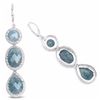 Image 2 : STERLING SILVER AQUAMARINE DROP EARRING