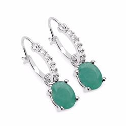 STERLING SILVER SAKOTA EMERALD EARRING