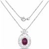 Image 2 : STERLING SILVER CABOCHON INDIAN RUBY PENDANT