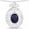 Image 1 : STERLING SILVER CABOCHON BLACK SAPPHIRE PENDANT