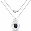 Image 2 : STERLING SILVER CABOCHON BLACK SAPPHIRE PENDANT