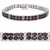 Image 2 : STERLING SILVER DOUBLE ROW GARNET BRACELET