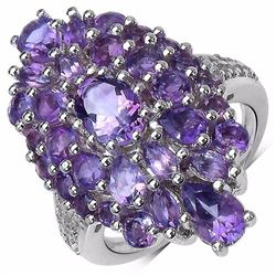 STERLING SILVER AFRICAN AMETHYST RING