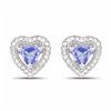 Image 1 : STERLING SILVER TANZANITE HEART EARRINGS