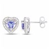 Image 2 : STERLING SILVER TANZANITE HEART EARRINGS