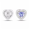 Image 3 : STERLING SILVER TANZANITE HEART EARRINGS