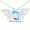 Image 1 : STERLING SILVER SWISS BLUE TOPAZ BUTTERFLY PENDANT