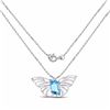 Image 2 : STERLING SILVER SWISS BLUE TOPAZ BUTTERFLY PENDANT