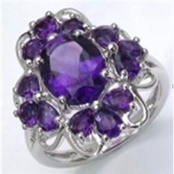 STERLING SILVER AFRICAN AMETHYST RING