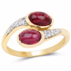 STERLING SILVER CABOCHON RUBY RING