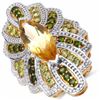 Image 1 : STERLING SILVER CITRINE, PERIDOT AND CHROME DIOPSIDE RING