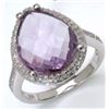 Image 1 : STERLING SILVER PINK AMETHYST BRIIOLITE RING