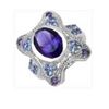 Image 1 : STERLING SILVER AFRICAN AMETHYST AND TANZANITE RING