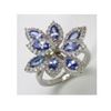 Image 1 : STERLING SILVER TANZANITE FLOWER RING