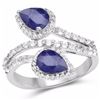 Image 1 : STERLING SILVER SAPPHIRE BYPASS RING