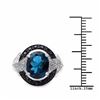 Image 3 : STERLING SILVER LONDON BLUE TOPAZ AND BLACK SPINEL RING