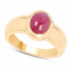 STERLING SILVER CABOCHON RUBY RING