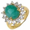 Image 1 : STERLING SILVER SAKATA CABOCHON EMERALD RING