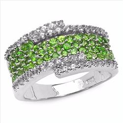 STERLING SILVER CHROME DIOPSIDE RING