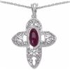 Image 1 : STERLING SILVER INDIAN RUBY CROSS PENDANT