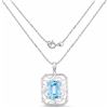 Image 2 : STERLING SILVER SWISS BLUE TOPAZ PENDANT