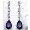 Image 1 : STERLING SILVER SAPPHIRE DROP EARRING