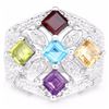 Image 3 : STERLING SILVER MULTI STONE RING