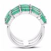 Image 2 : STERLING SILVER ZAMBIAN EMERALD TRIPLE ROW RING