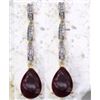 Image 1 : STERLING SILVER RUBY DROP EARRINGS