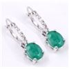 Image 1 : STERLING SILVER EMERALD EARRING