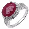 Image 1 : STERLING SILVER CHECKER BOARD RUBY RING